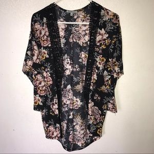 Black Floral Cardigan